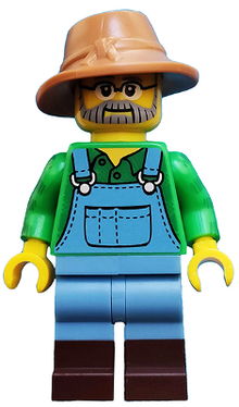 LEGO® Minifigure - CMF Series 15 - Farmer with Garden Fork and Pig Accessories - col228