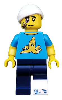 LEGO® Minifigure - CMF Series 15 - Clumsy Guy with 2 Crutches Accessories - col231