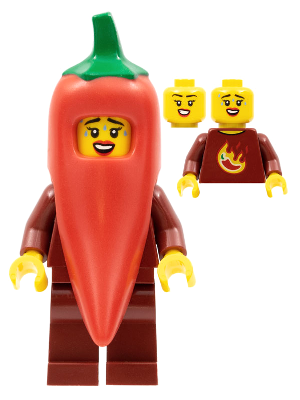 LEGO® Minifigure - CMF Series 22 - Chili Costume Fan with stand and accesories - col387