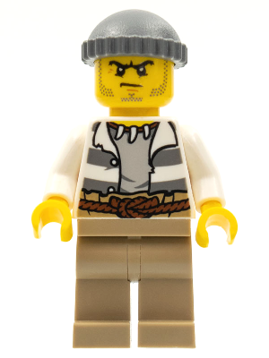LEGO® Minifigure - Town: City: Police - Swamp Police - Crook Male with Dark Bluish Gray Knit Cap - cty0515