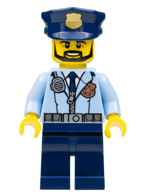 LEGO® Minifigure - City - Police - City Officer, Zipper Jacket and Badge, Prison Island Police Chief - cty0633
