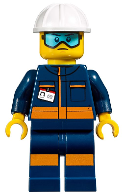 LEGO® Minifigure - Town : City : Space Exploration - Ground Crew Technician - Male, Jumpsuit and Construction Helmet - cty1010