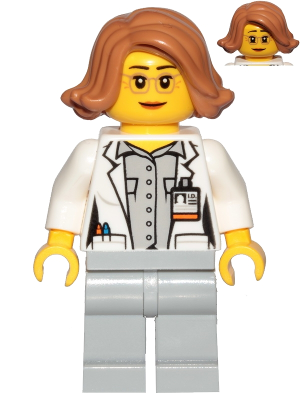 LEGO® Minifigure - Town : City : Space Exploration - Scientist, Botanist - Female, Glasses and Medium Nougat Hair Short Swept Sideways - cty1035