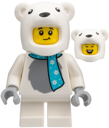 LEGO® Minifigure - City - Child: Boy in Polar Bear Costume, Medium Azure Scarf - cty1930