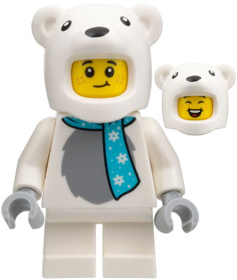 LEGO® Minifigure - City - Child: Boy in Polar Bear Costume, Medium Azure Scarf - cty1930