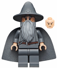 LEGO® Minifigure - Dimensions : The Hobbit and Lord of the Rings - Gandalf the Grey - Wizard / Witch Hat, Long Cheek Lines - dim001