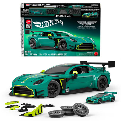 Mattel Brick Shop Hot Wheels Elite Series 2024 Aston Martin Vantage GT3 |  793 Piece Building Set