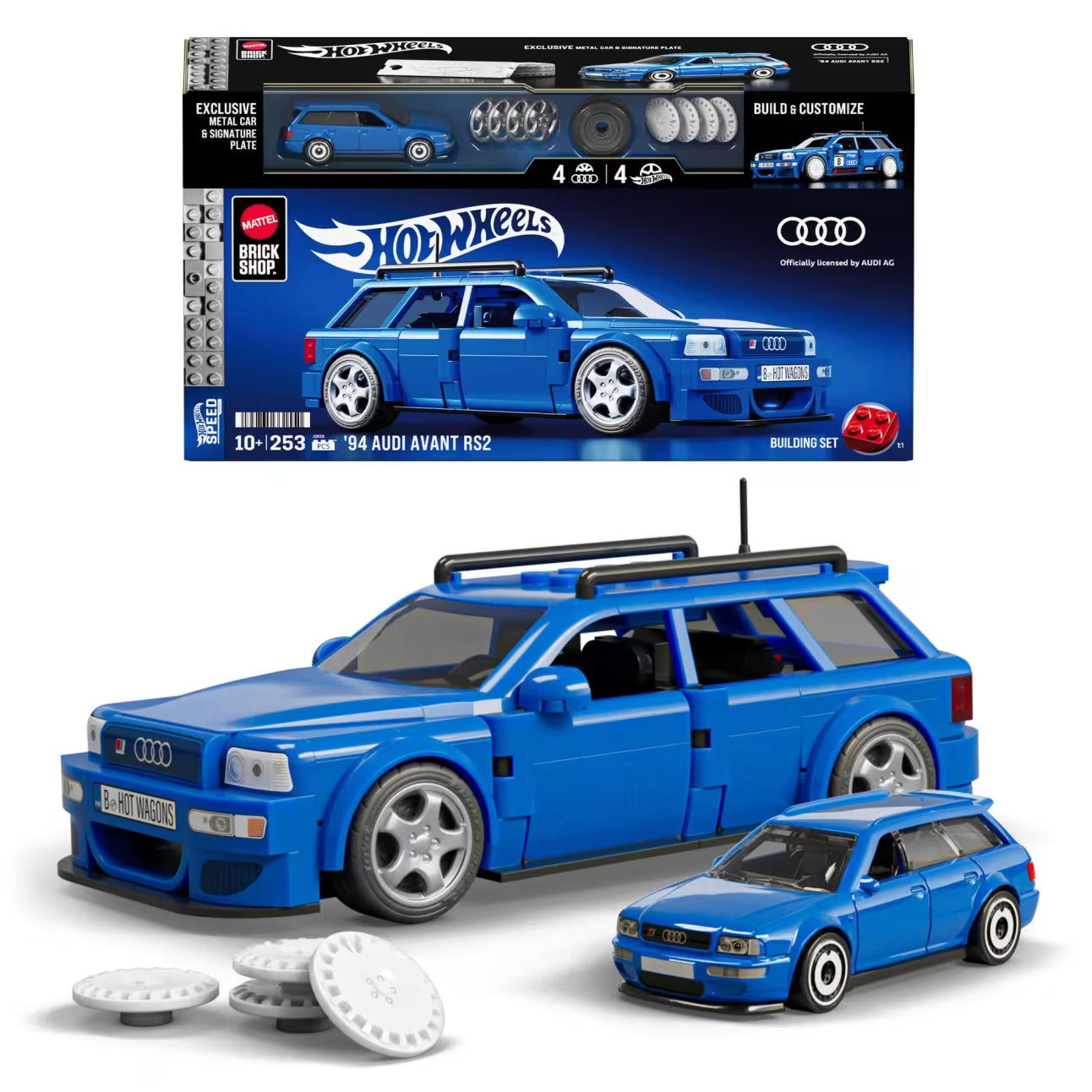 MATTEL BRICK SHOP™ Hot Wheels® Audi RS2 Avant - 253 Piece Building Set - 1:32 scale