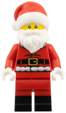 LEGO® Minifigure - Holidays: Christmas - Santa - Fur-Lined Jacket, Red Legs with Black Boots, Santa Hat with Molded Red Top - hol381
