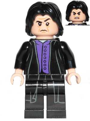LEGO® Minifigure - Harry Potter - Professor Severus Snape - Dark Purple Shirt, Black Robes, Printed Legs, Shirt Tail - hp134a