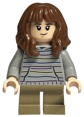 LEGO® Minifigure - Harry Potter: Prisoner of Azkaban - Hermione Granger - Light Bluish Gray Sweater with Pastel Stripes - hp156
