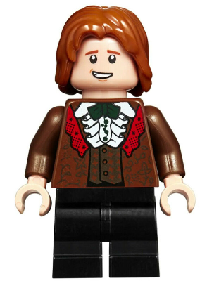 LEGO® Minifigure - Harry Potter™: Goblet of Fire - Ron Weasley - Reddish Brown Suit, Shirt with Ruffle - hp185