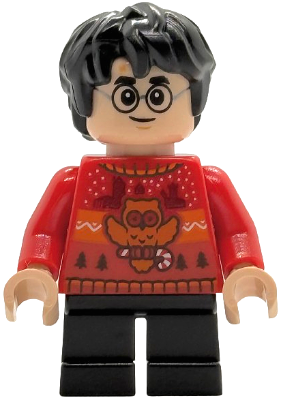LEGO® Minifigure - Harry Potter™ Advent Calendar - Harry Potter - Red Holiday Sweater, Black Short Legs - hp589