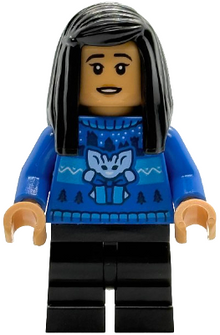 LEGO® Minifigure - Harry Potter™ Advent Calendar - Cho Chang - Blue Holiday Sweater, Black Medium Legs - hp590