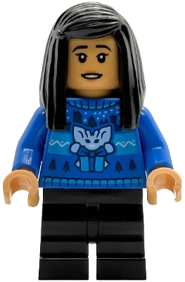 LEGO® Minifigure - Harry Potter™ Advent Calendar - Cho Chang - Blue Holiday Sweater, Black Medium Legs - hp590