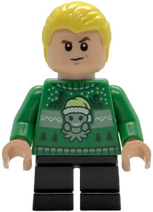 LEGO® Minifigure - Harry Potter™ Advent Calendar - Draco Malfoy - Green Holiday Sweater, Black Short Legs - hp591