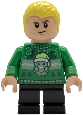 LEGO® Minifigure - Harry Potter™ Advent Calendar - Draco Malfoy - Green Holiday Sweater, Black Short Legs - hp591