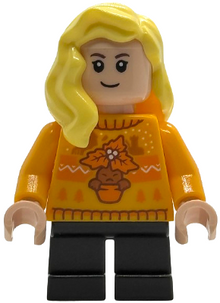 LEGO® Minifigure - Harry Potter™ Advent Calendar - Hannah Abbott - Bright Light Orange Holiday Sweater, Black Short Legs - hp592