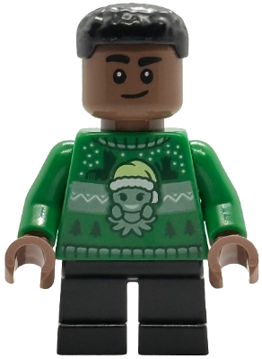 LEGO® Minifigure - Harry Potter™ Advent Calendar - Blaise Zabini - Green Holiday Sweater, Black Short Legs - hp595