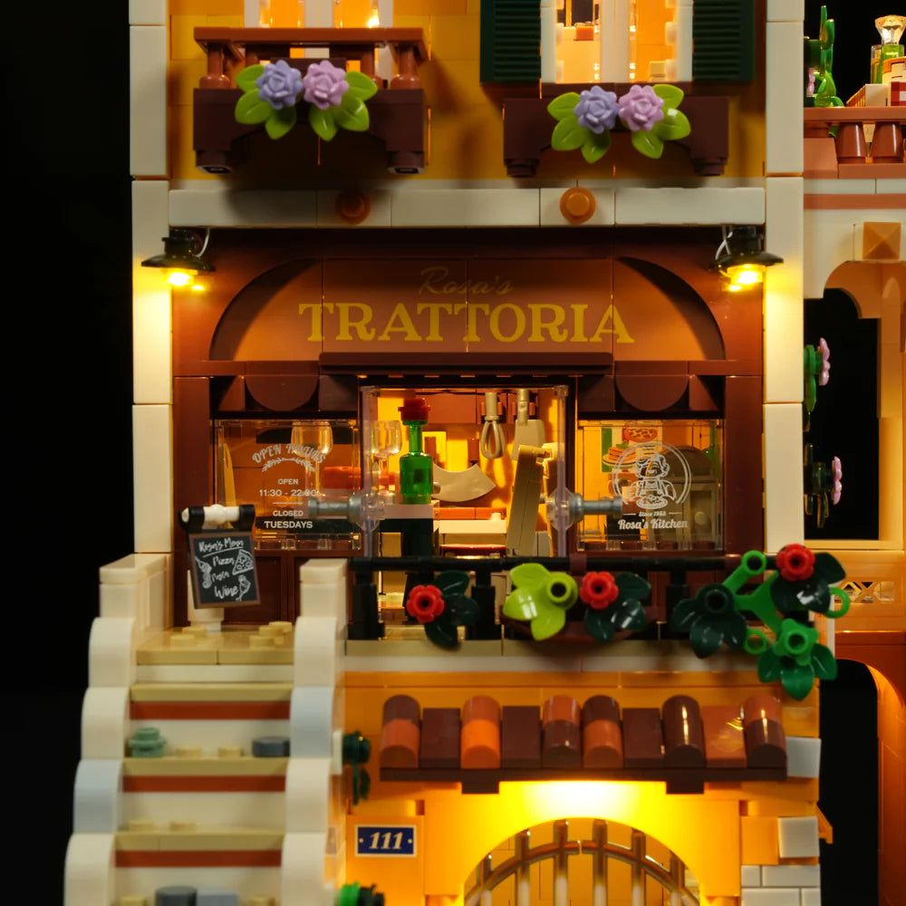 Lumibricks® Italian Homestyle Trattoria & Café Restaurant — Modular City Building with LED Lights — 15010 — 2868 Piece Building Set