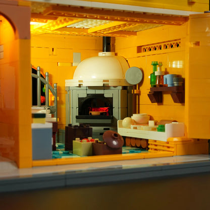 Lumibricks® Italian Homestyle Trattoria & Café Restaurant — Modular City Building with LED Lights — 15010 — 2868 Piece Building Set