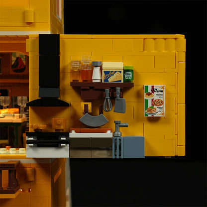 Lumibricks® Italian Homestyle Trattoria & Café Restaurant — Modular City Building with LED Lights — 15010 — 2868 Piece Building Set