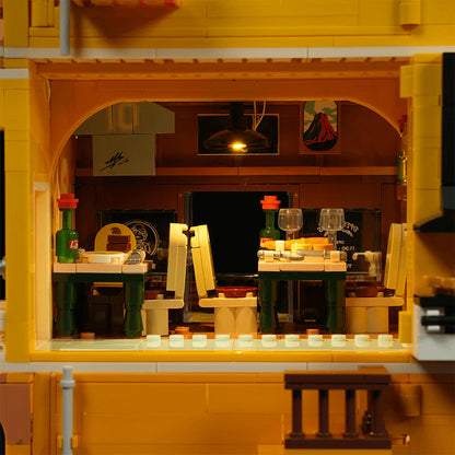 Lumibricks® Italian Homestyle Trattoria & Café Restaurant — Modular City Building with LED Lights — 15010 — 2868 Piece Building Set