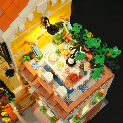 Lumibricks® Italian Homestyle Trattoria & Café Restaurant — Modular City Building with LED Lights — 15010 — 2868 Piece Building Set