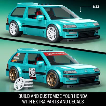 MATTEL BRICK SHOP™ Hot Wheels® Custom 90 Honda Civic EF - 248 Piece Building Set - 1:32 scale