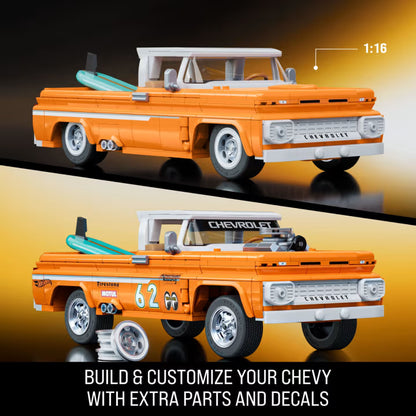 MATTEL BRICK SHOP™ Hot Wheels® Custom '62 Chevy Pickup - 858 Piece Building Set - 1:16 scale