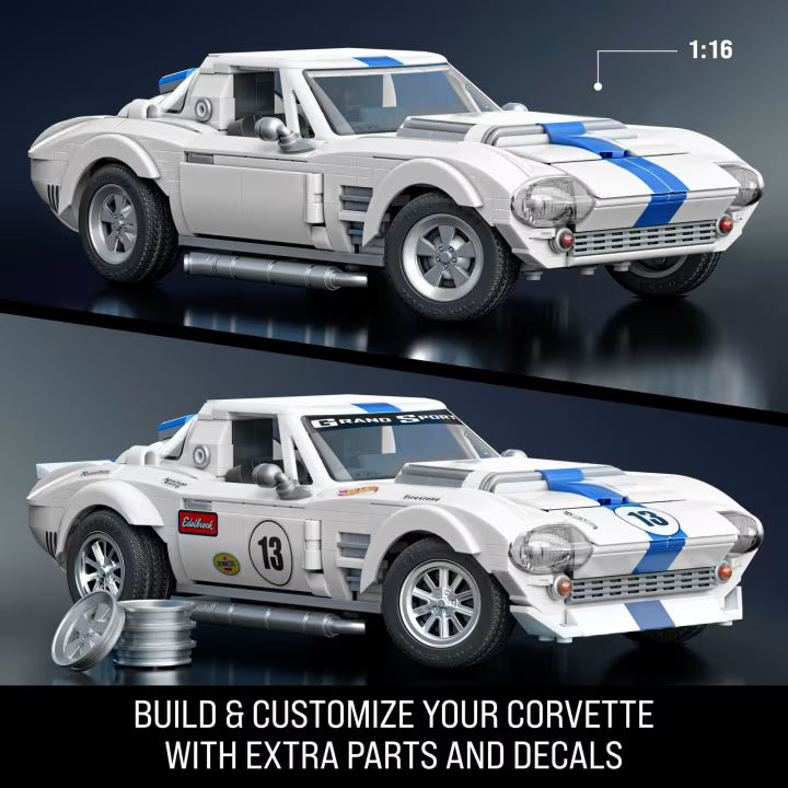 MATTEL BRICK SHOP™ Hot Wheels® Corvette Grand Sport - 918 Piece Building Set - 1:16 scale