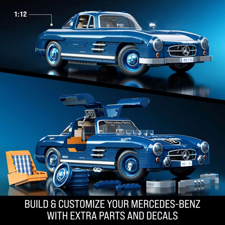 MATTEL BRICK SHOP™ Hot Wheels® Mercedes-Benz 300 Sl - 1600 Piece Building Set - 1:12 scale