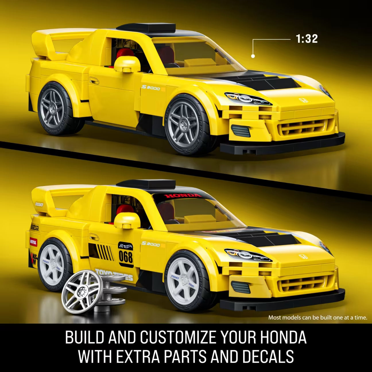 MATTEL BRICK SHOP™ Hot Wheels® '07 Honda S2000 - 257 Piece Building Set - 1:32 scale
