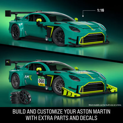 Mattel Brick Shop Hot Wheels Elite Series 2024 Aston Martin Vantage GT3 |  793 Piece Building Set