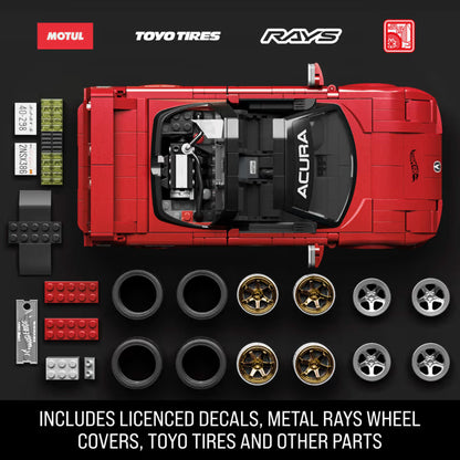 MATTEL BRICK SHOP™ Hot Wheels® 90 Acura NSX - 876 Piece Building Set - 1:16 scale
