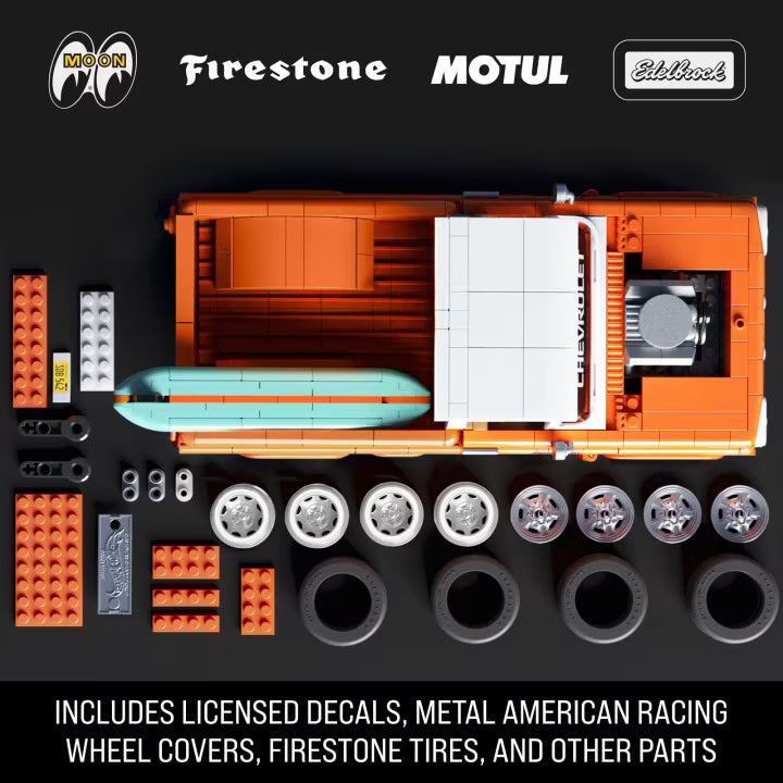 MATTEL BRICK SHOP™ Hot Wheels® Custom '62 Chevy Pickup - 858 Piece Building Set - 1:16 scale