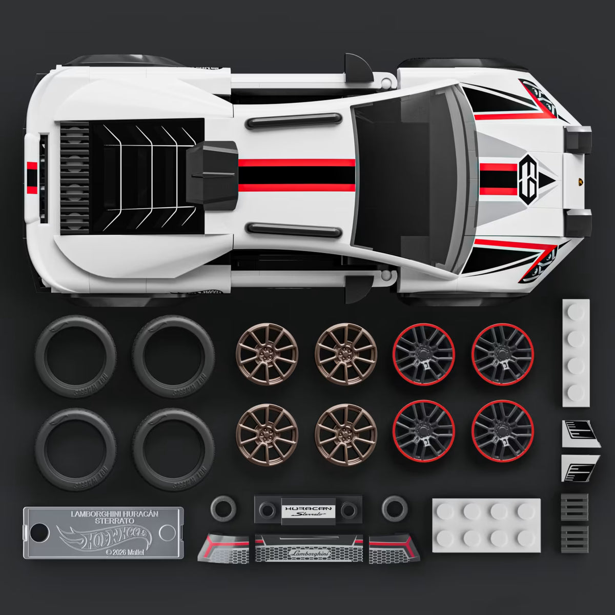 MATTEL BRICK SHOP™ Hot Wheels® Lamborghini Huracán Sterrato - 1:32 Scale - 268 Piece Building Set - JHG75