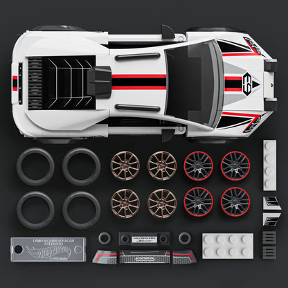 MATTEL BRICK SHOP™ Hot Wheels® Lamborghini Huracán Sterrato - 1:32 Scale - 268 Piece Building Set - JHG75