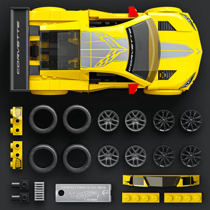 MATTEL BRICK SHOP™ Hot Wheels® ’20 Corvette C8.R - 1:32 Scale - JKR19 - 261 Piece Building Set