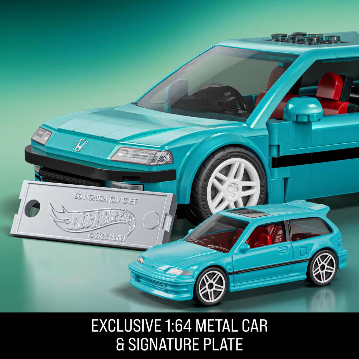 MATTEL BRICK SHOP™ Hot Wheels® Custom 90 Honda Civic EF - 248 Piece Building Set - 1:32 scale