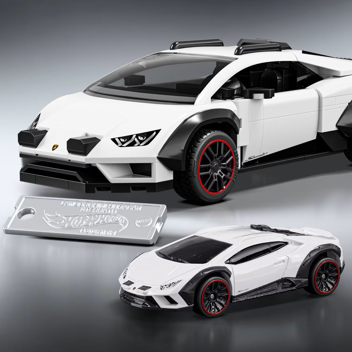 MATTEL BRICK SHOP™ Hot Wheels® Lamborghini Huracán Sterrato - 1:32 Scale - 268 Piece Building Set - JHG75