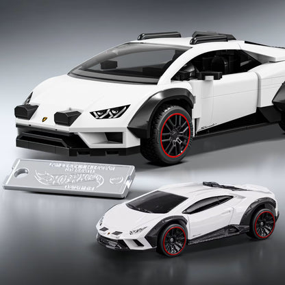 MATTEL BRICK SHOP™ Hot Wheels® Lamborghini Huracán Sterrato - 1:32 Scale - 268 Piece Building Set - JHG75