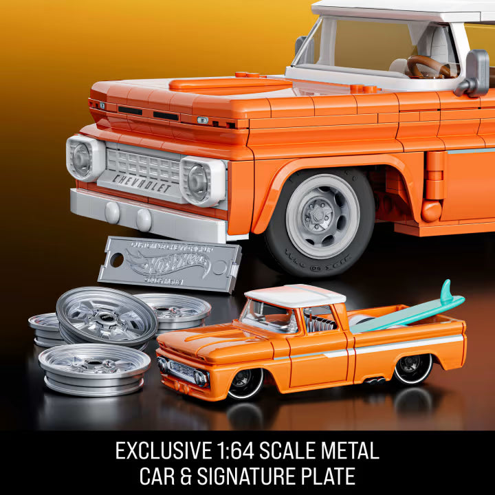 MATTEL BRICK SHOP™ Hot Wheels® Custom '62 Chevy Pickup - 858 Piece Building Set - 1:16 scale