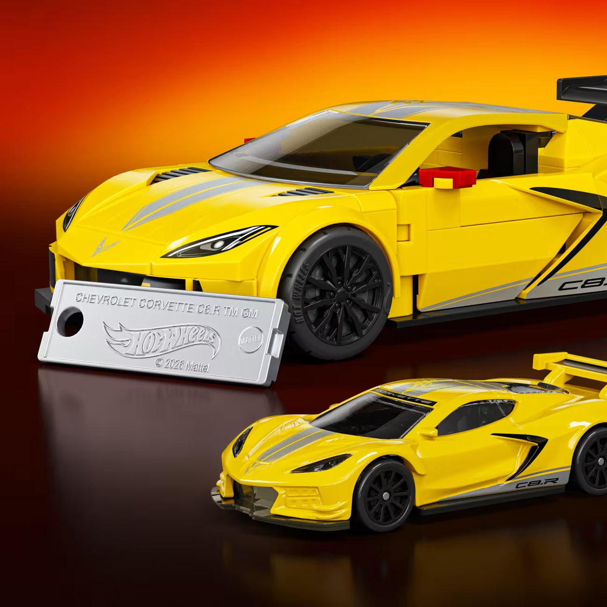 MATTEL BRICK SHOP™ Hot Wheels® ’20 Corvette C8.R - 1:32 Scale - JKR19 - 261 Piece Building Set