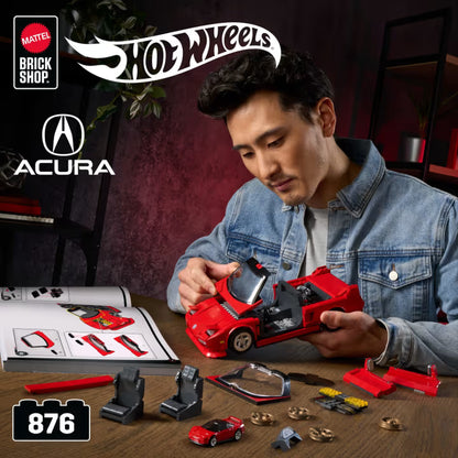 MATTEL BRICK SHOP™ Hot Wheels® 90 Acura NSX - 876 Piece Building Set - 1:16 scale