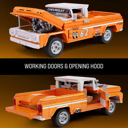 MATTEL BRICK SHOP™ Hot Wheels® Custom '62 Chevy Pickup - 858 Piece Building Set - 1:16 scale