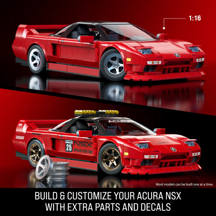MATTEL BRICK SHOP™ Hot Wheels® 90 Acura NSX - 876 Piece Building Set - 1:16 scale