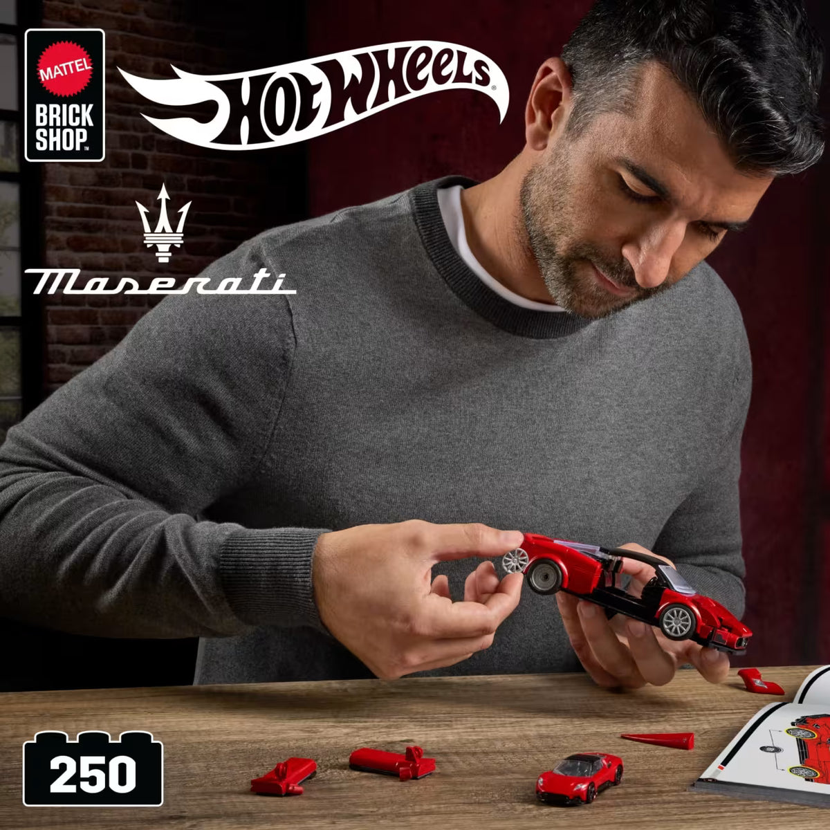MATTEL BRICK SHOP™ Hot Wheels® Maserati MC20 - 1:32 Scale - JFR90 - 250 Piece Building Set