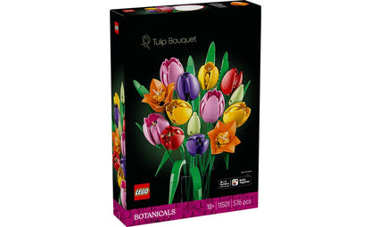 LEGO® Botanicals Tulip Bouquet 11501 – 576-Piece Floral Building Set for Adults