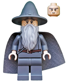 LEGO® Minifigure - The Hobbit & The Lord of the Rings - Gandalf the Grey - Wizard / Witch Hat, Short Cheek Lines - lor001